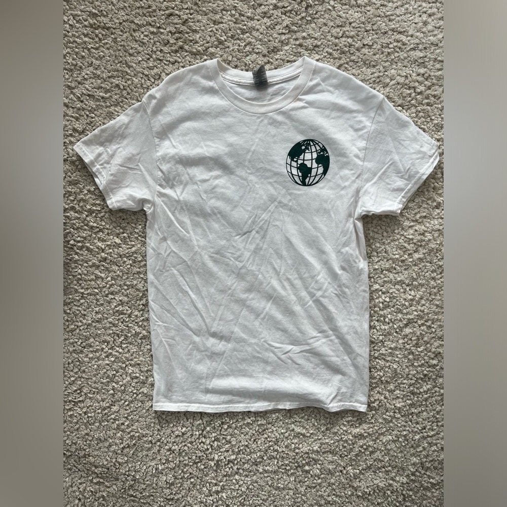 White take care of our earth globe tee